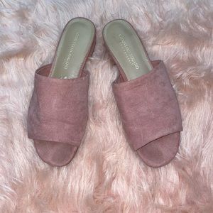 Blush sandals with mini heel, 7.5